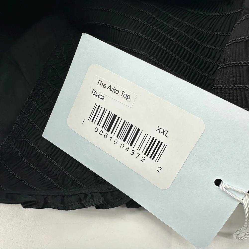 Hill House The Aiko Nap Top Black Smocked XXL New with Tags - Picture 12 of 14